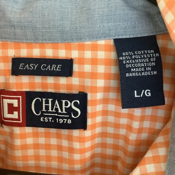 Chaps Ralph Lauren Gingham Long Sleeve Button Down + Shall Collar Sweater Vest - Picture 3 of 10